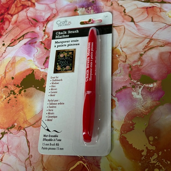 Chalk Brush Marker (Wet-Erasable) 15mm, Red - Picture 2 of 3
